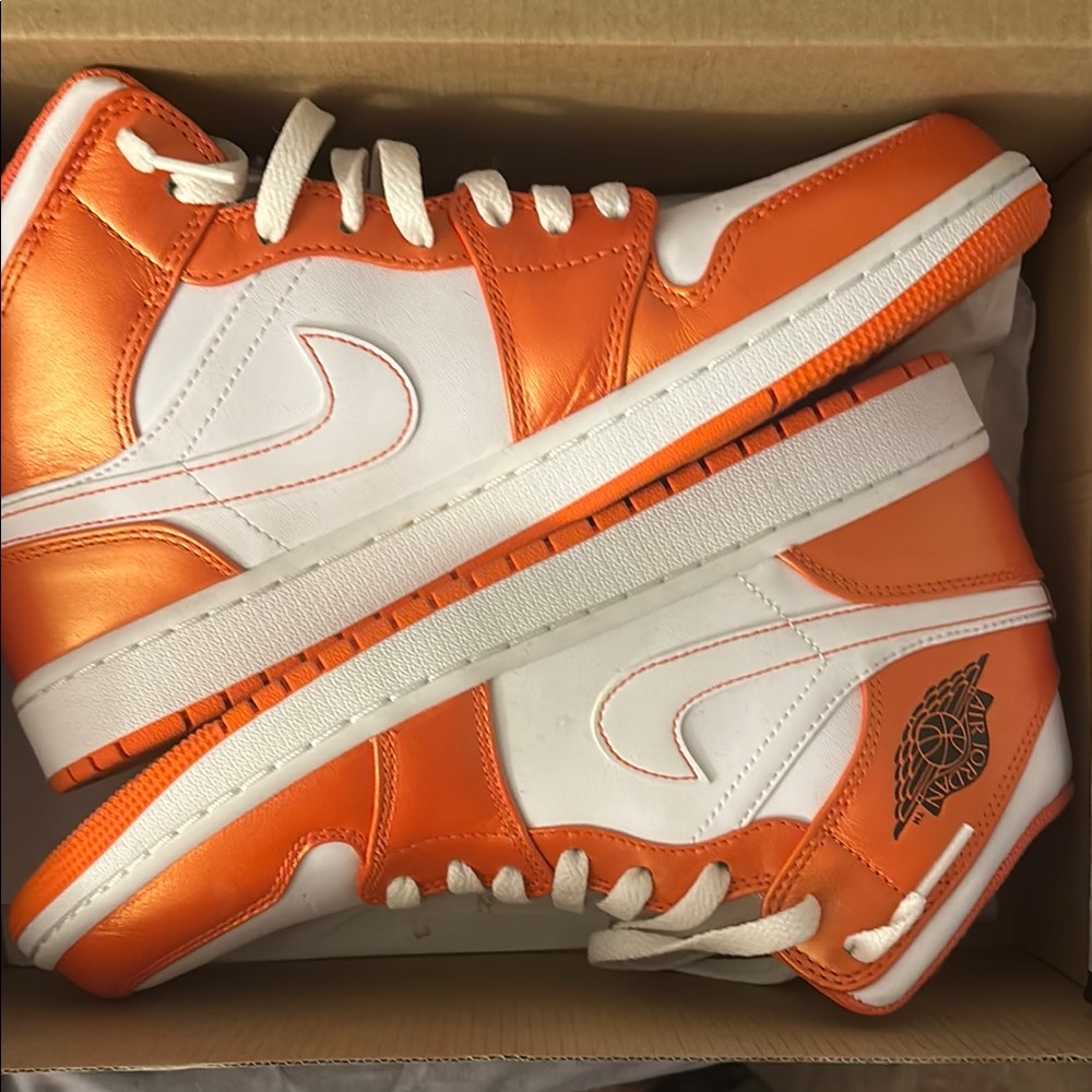 Jordan Men's High-Top Sneakers - Orange and White